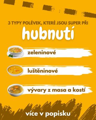 Tos věděl/a, že polévky mohou být skvělým pomocníkem při snaze zhubnout? 😱 Mají totiž nízkou energetickou hustotu a jejich...